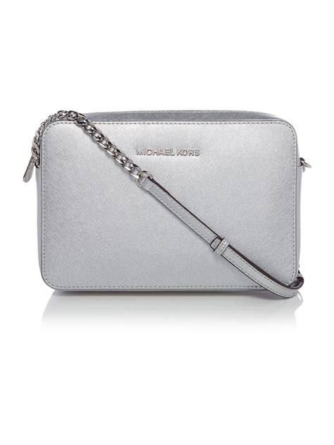 silver michael kors crossbody bag